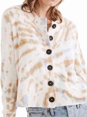 Madewell 100% Cotton Tie Dye Broadway Cardigan Sweater Size Medium